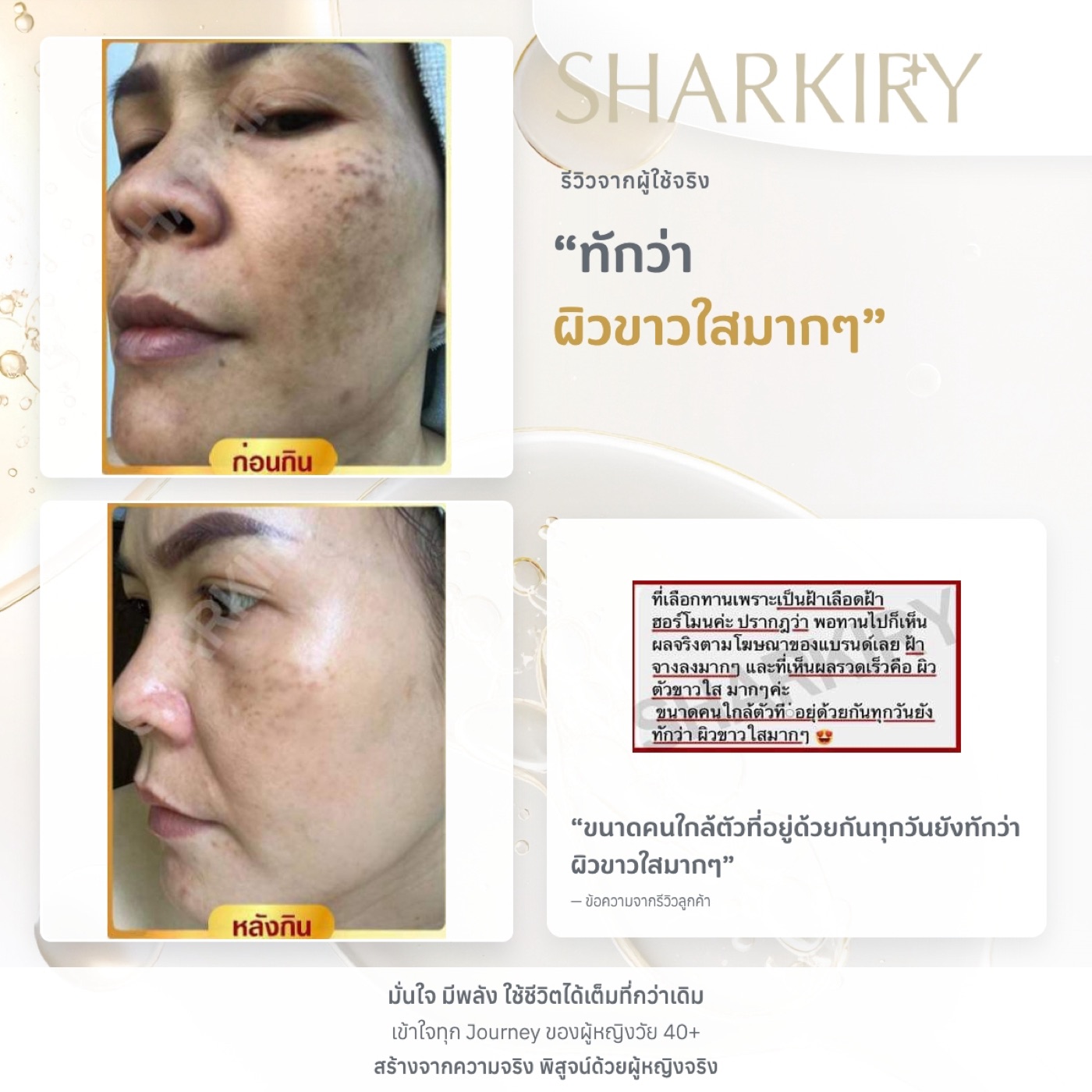 ภาพและข้อความรีวิวบางส่วนจากผู้ใช้จริงชาร์กิรี่